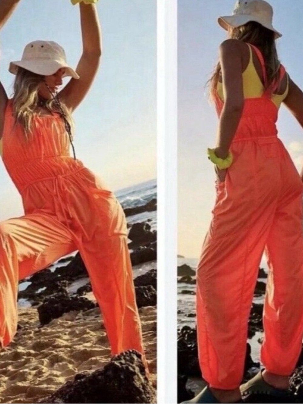 **SOLD** NWT Free People FP Movement Tropic Sport One Piece Jumpsuit Neon Orange